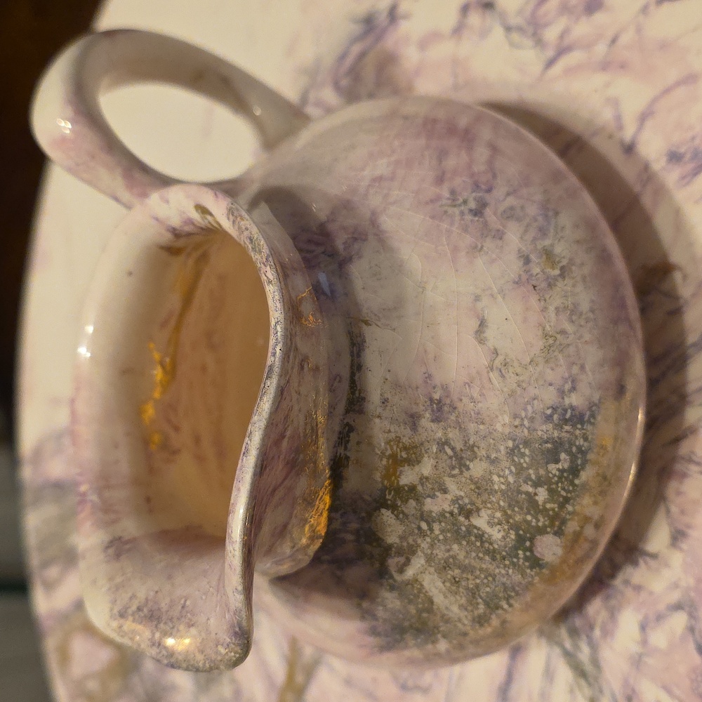 Sascha BRASTOFF Elegant Marble-Effect Ceramic CREAMER